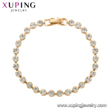 75322 Xuping elegant ladies jewelry artificial gemstone 18k gold plated bracelet